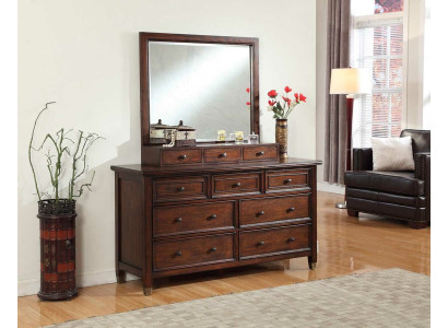 Buffet Dressoir Commode met Spiegel Echt Handwerk Hout Klassiek Dresseren