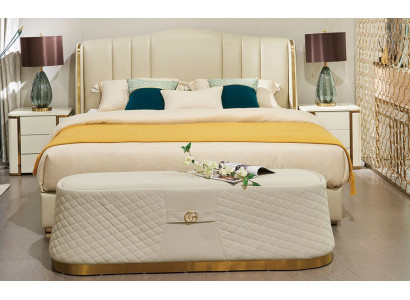 Bed Luxe bed Luxe slaapkamer design bedden Textiel Lederen bedframe