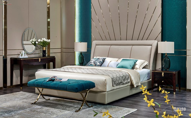 Bedden Bedden Bekleding Dubbel Huwelijk Luxe Leder Moderne Designer Slaapkamermeubels