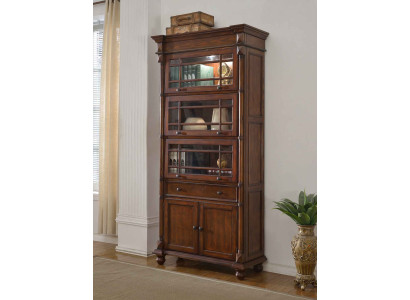 Klassieke boekenkast bibliotheek vitrine vitrinekast kast glazen kast