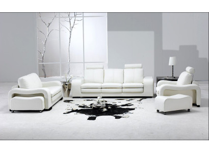 Ledersofa Bank Woonlandschap 3+2+1 Zitsbank Salon Design Modern Bankstel A1112