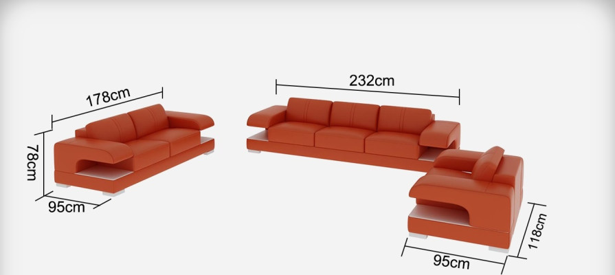 Leren banksstel bank woonlandschap set ontwerp modern bankstel 3+2+1 G8028D.