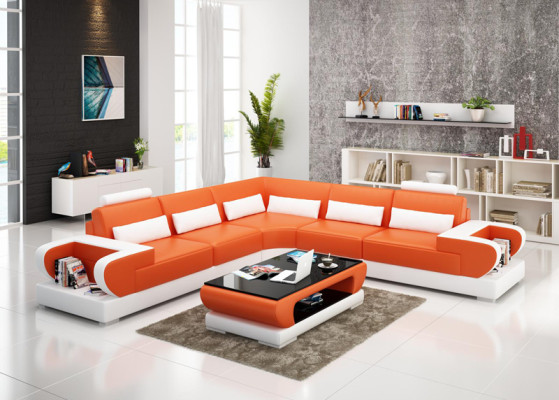 Leren bank bankstel woonlandschap hoek bankstel ontwerp moderne bank met USB-hoekbank