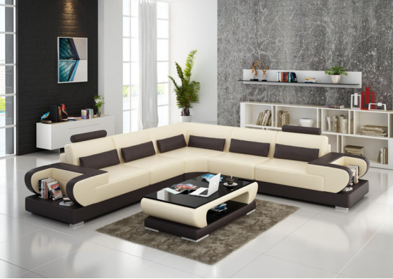 Leren bank bankstel woonlandschap hoek bankstel ontwerp moderne bank met USB-hoekbank