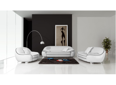 Leren bank bankstel woonlandschap 3+2+1 zits set moderne designbank met USB