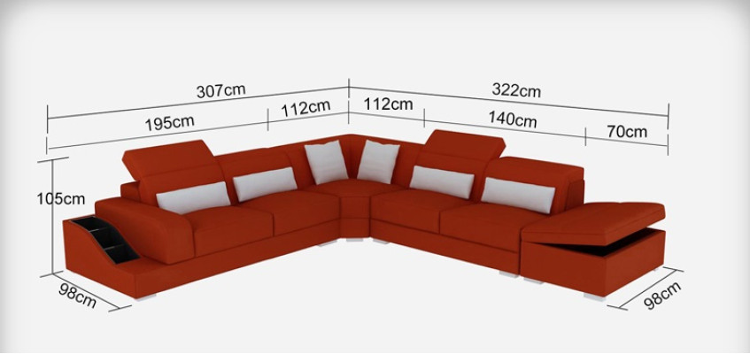 Ledersofa Bank Woonlandschap Hoekbank Hoekset Ontwerp Modern Bankstel met USB