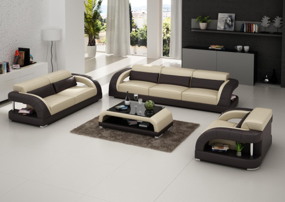 Leren bank Bank Bankstel 3+2+1 Zitsbank stel Modern design Bank Nieuw USB