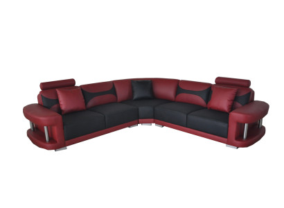 Lederen moderne XXL bank woonlandschap leren bankstel hoekbank met USB.