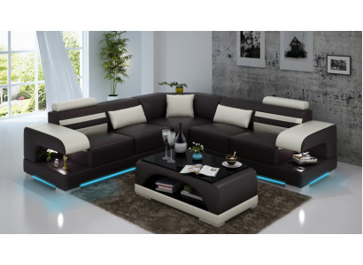 Leren Zachte Bank Woonlandschap Hoekbank Hoekstel Ontwerp Modern Bank USB