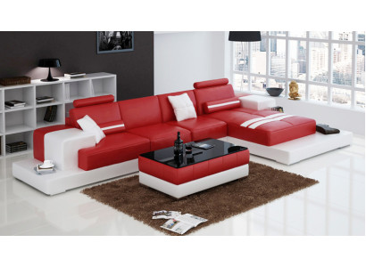 Exclusieve elegante hoekbank in L-vorm rood design voor stijlvolle woonruimtes