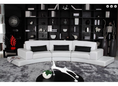 Leren bankstel met USB woonlandschap hoekbank hoekmeubel modern design bankstel A1130
