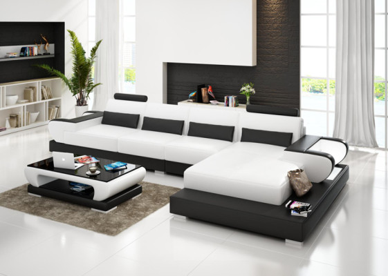 Leren bank Bank Woonlandschap Hoekbank Hoekbank Ontwerp Moderne Bank G8003C