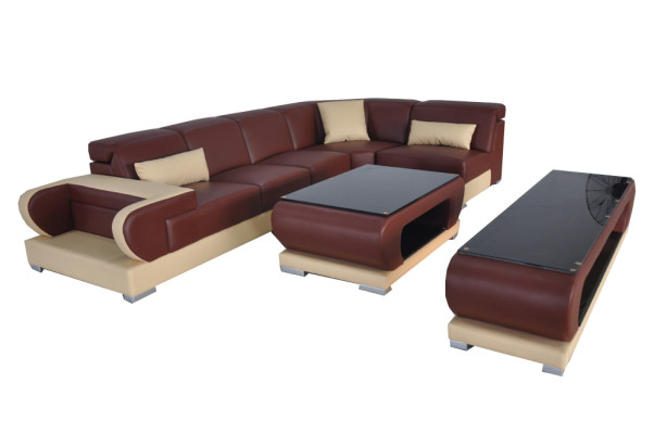 Stijlvol en comfortabel Onze designer L-vormige leren hoekbank