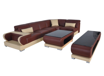 Stijlvol en comfortabel Onze designer L-vormige leren hoekbank