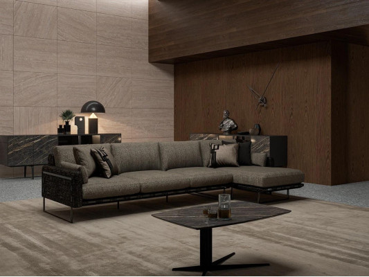 Ontwerper Braun bank bank L-vorm luxe gestoffeerde meubels woonkamer salontafel