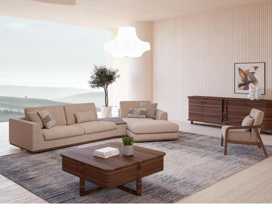 Ontwerper Beige Bankstellen L-vormige Gestoffeerde meubels Hoekbank Nieuwe Luxe Fauteuil Woonkamer
