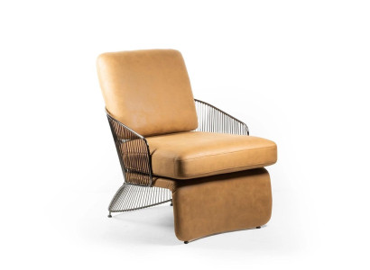 Bruin design fauteuil lederen meubels woonkamer luxe zitmeubelen