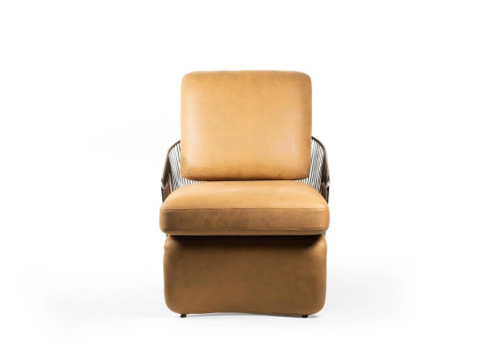 Bruin design fauteuil lederen meubels woonkamer luxe zitmeubelen