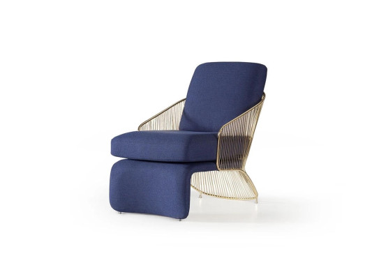 Blauwe zitmeubels luxe fauteuil inrichting woonkamer designer meubels