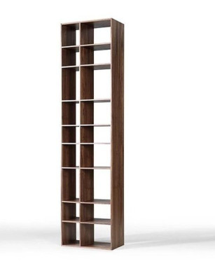 Modern bruin houten boekenplank woonkamer planken inrichting nieuw meubilair