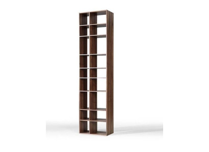 Modern bruin houten boekenplank woonkamer planken inrichting nieuw meubilair