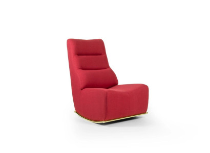 Luxe rode fauteuil woonkamer gestoffeerde zitting moderne zitmeubelen ontwerper