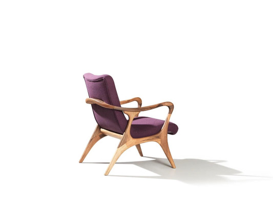 Ontwerp zitmeubels Paarse fauteuil Bank Zitkamer Hout Modern Gestoffeerd Textiel