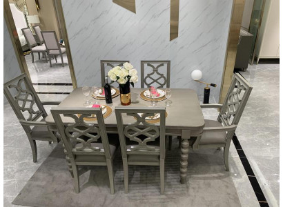 Eetkamer set Tafel Stoel Kruk Eetkamerset Stoelen Set 6-delig Antiek Stijl Nieuw