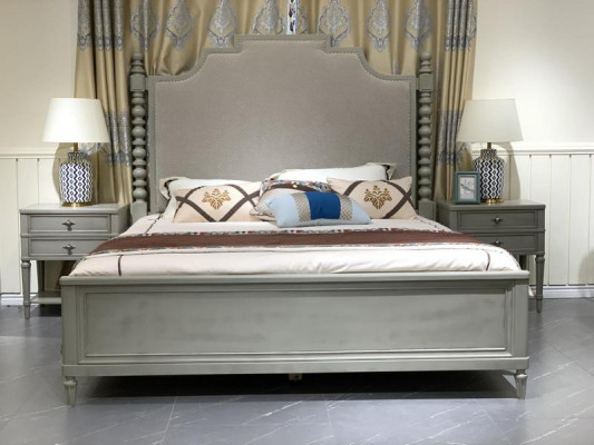 Bed Tweepersoonsbed Slaapkamer Ontwerp Bedden Moderne Bekleding Hout Textiel Meubels Nieuw