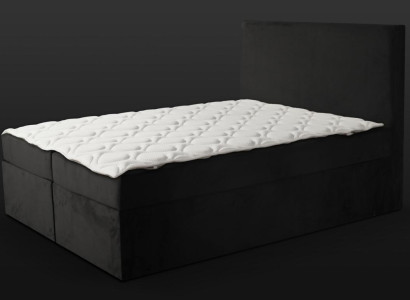 Zwart tweepersoonsbed Klassiek slaapkamermeubilair Design Elegante stof nieuw