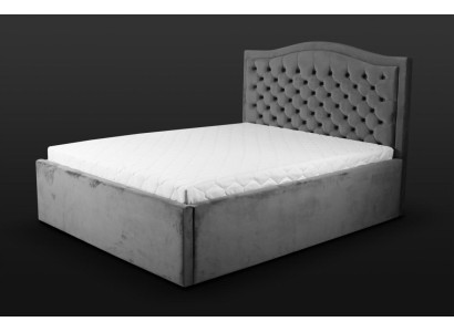 Grijs Chesterfield-bed Klassiek slaapkamermeubelontwerp Elegant stof