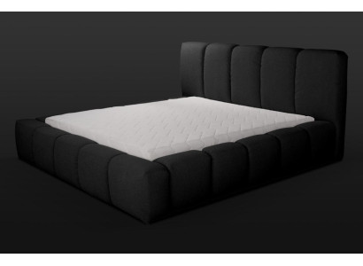 Bed Zwarte tweepersoonsbed Slaapkamer Houten meubels Design Meubels Stof