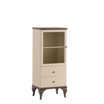 Glas Kast Woonkamer Kasten Dressoir Beige Vitrine Meubels Hout