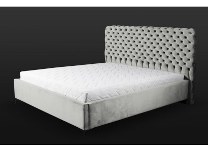 Grijs Chesterfield-bed Klassiek slaapkamermeubelontwerp Elegant stof