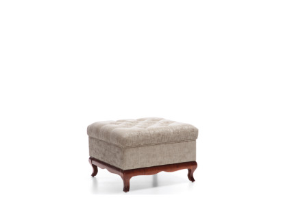 Poef Designer Chesterfield Voetenbank Textiel Beige Bekleding Bank Stof
