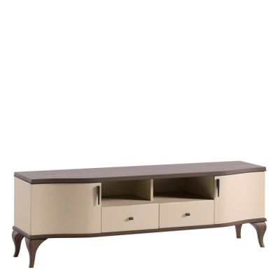 esthetische houten tv-kast in beige tinten
