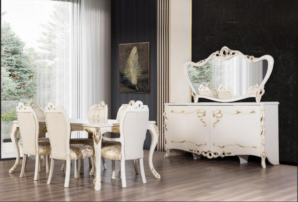 Klassieke eettafel Beige Design Tafel Houten Tafels Meubels Woonkamer