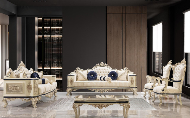 Sofaset 3+1+1 zitsbank Luxe bankstellen Banken Bekleding Stof Textiel Nieuw