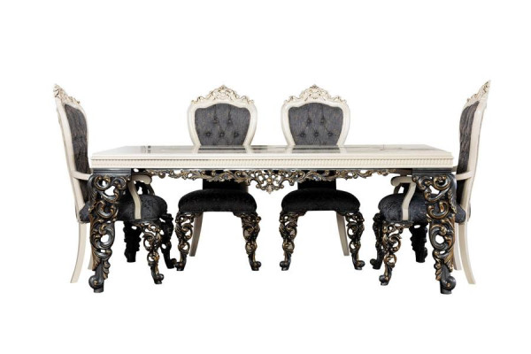 Luxe eetkamerset met 6 stoelen eettafel dressoir eetkamerset 9-delig.