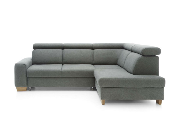 Moderne hoekbank met stoffen bekleding, slaapbank, bank bestellen, bekleding.