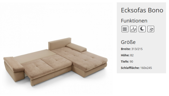 Slaapbank bank bekleding hoekbank stoffen zitsuite functionele bank woonkamer