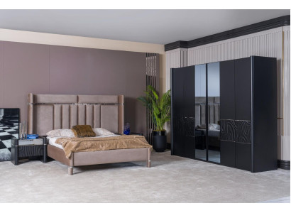 Slaapkamer set compleet Bed + 2x nachtkastjes + kledingkast 4-delig.