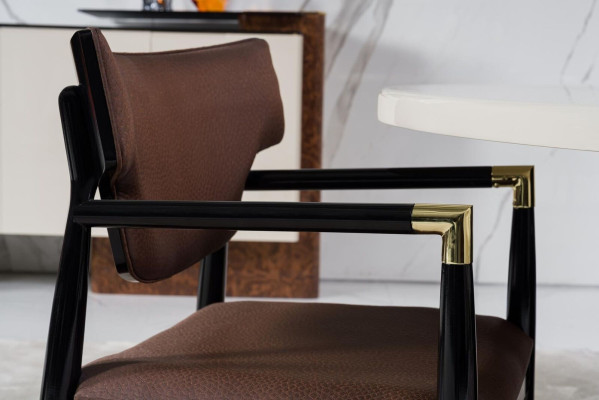 Eetkamerset Moderne eettafel + 4 stoelen Tafel Hout Gestoffeerde stoel 5-delig Nieuw.