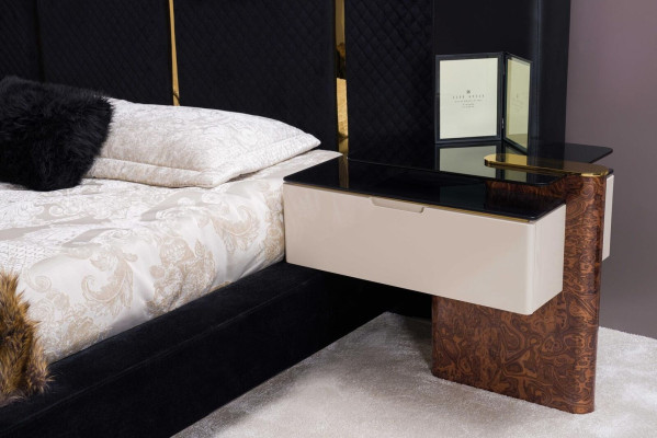 Modern slaapkamerset Bed 2x Nachtkastjes Designmeubelen 3-delig