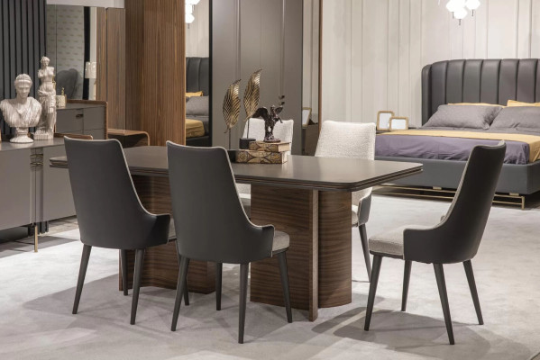 Eetkamer set Luxe 6 stoelen Eettafel Eetgroep Set Leunstoelen Modern