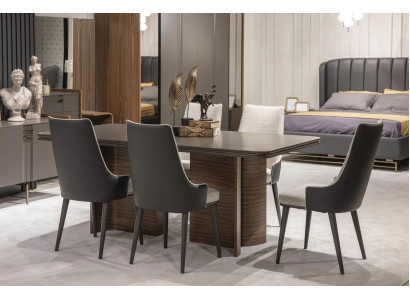 Eetkamer set Luxe 6 stoelen Eettafel Eetgroep Set Leunstoelen Modern