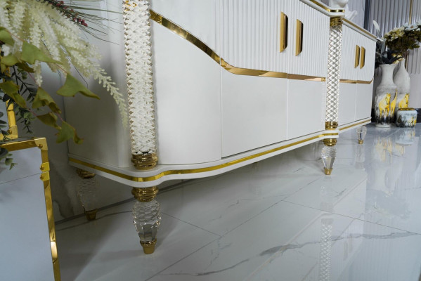 Dressoirkast hoogglans meubel hout luxe dressoir sideboard met spiegel luxe