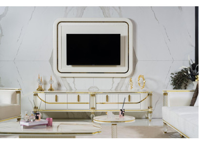 Luxe wandmeubel rtv tv-frame lowboard tv-standaard wit woonkamermeubilair nieuw