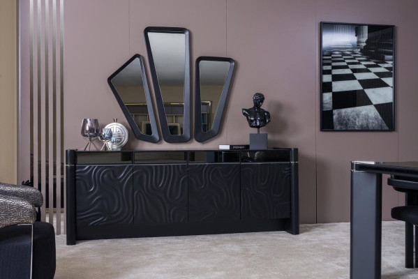 Sideboard 3x Spiegel Dressoir Luxe Set Commode Hout Moderne commodes
