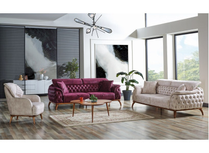 Bankstel 3+3+1-zits Chesterfield modern stijl set van 3 delen. Bankstel Relax